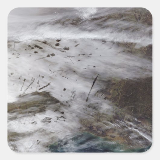 Vliegtuigen dissipatie vierkante sticker (Voorkant)