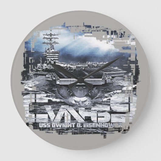 Vliegtuigen drager D.D.Eisenhower Acryl Wandklok (Voorkant)