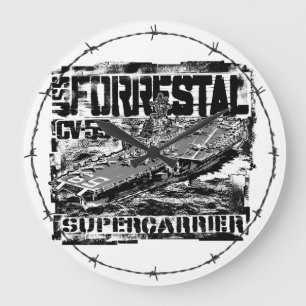 Vliegtuigen drager Forrestal Acryl Wandklok