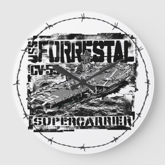 Vliegtuigen drager Forrestal Acryl Wandklok (Voorkant)