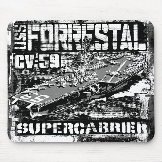 Vliegtuigen drager Forrestal Muismat Mousepad (Voorkant)