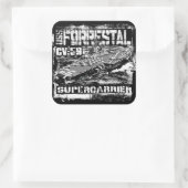 Vliegtuigen drager Forrestal Square Sticker Sticke (Tas)