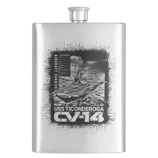 Vliegtuigen drager Ticonderoga Classic Flask Flacon (Voorkant)