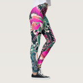 VLIEGTUIGEN, DRUKERS Roze Japanse Floral Leggings (Rechts)