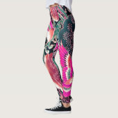 VLIEGTUIGEN, DRUKERS Roze Japanse Floral Leggings (Links)