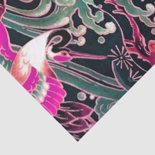 VLIEGTUIGEN, DRUKERS Roze Japanse Floral Tissuepapier (Detail)