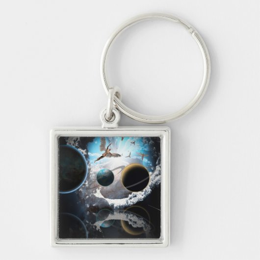 Vliegtuigen en aarde sleutelhanger (Voorkant)