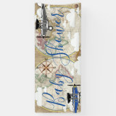 Vliegtuigen en Baby shower voor  Wereldkaart Spandoek (Verticaal)