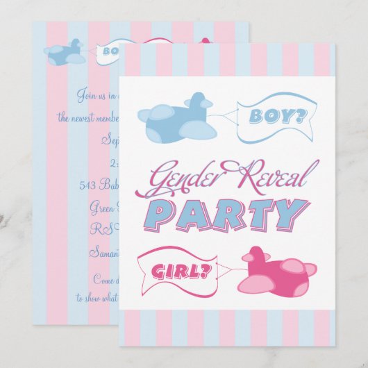 Vliegtuigen en banners Stripes, seksespecifieke pa Kaart (Voorkant / Achterkant)