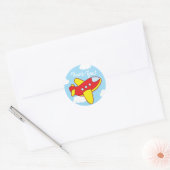 Vliegtuigen en Jets Cute Kind Birthday Party Ronde Sticker (Envelop)