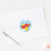 Vliegtuigen en Jets Cute Kind Birthday Party Ronde Sticker (Envelop)