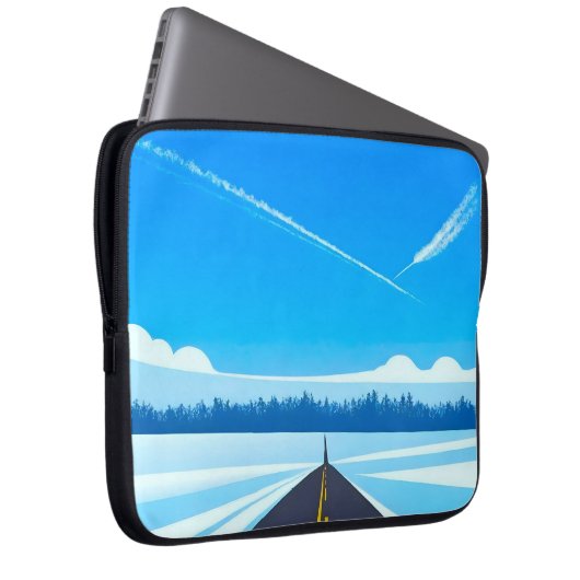 Vliegtuigen en mooie blauwe lucht laptop sleeve (Voorkant Rechts)