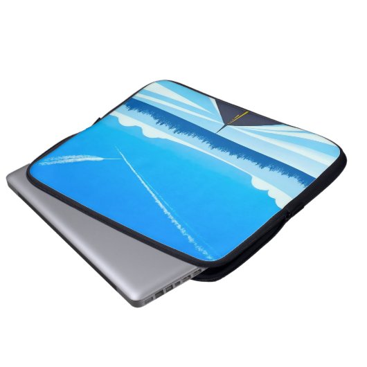 Vliegtuigen en mooie blauwe lucht laptop sleeve (Voorkant onderkant)