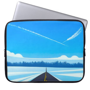 Vliegtuigen en mooie blauwe lucht laptop sleeve
