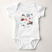 VLIEGTUIGEN EN RAINBOWS TRAVEL ROMPER (Voorkant)