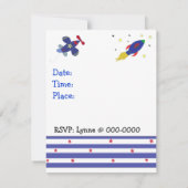 Vliegtuigen en Rockets Birthday-uitnodiging Kaart (Achterkant)