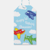 Vliegtuigen en straalvliegtuigen Cute 1e verjaarda Cadeaulabel (Voorkant)