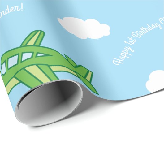 Vliegtuigen en straalvliegtuigen van de eerste ver cadeaupapier (Rol Hoek)