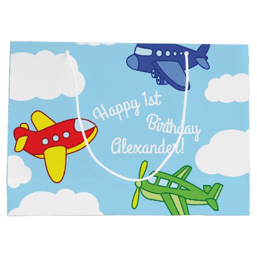 Vliegtuigen en straalvliegtuigen van de eerste ver groot cadeauzakje (Achterkant)