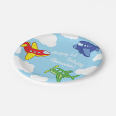 Vliegtuigen en straalvliegtuigen van de eerste ver papieren bordje (Gekanteld)