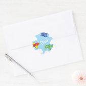 Vliegtuigen en straalvliegtuigen van de eerste ver ronde sticker (Envelop)