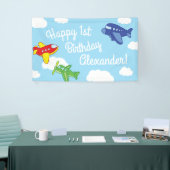 Vliegtuigen en straalvliegtuigen van de eerste ver spandoek (Beurs)