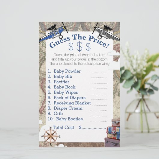  vliegtuigen en Wereldkaart raden de prijzen (Staand voorkant)