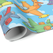  vliegtuigen en wolken cadeaupapier (Rol Hoek)