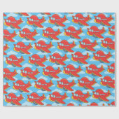 vliegtuigen en wolken cadeaupapier (Vlak)