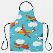 Vliegtuigen en wolken, naadloze kinderachtergrond schort (Voorkant)