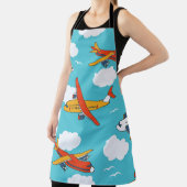 Vliegtuigen en wolken, naadloze kinderachtergrond schort (Insitu)