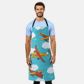 Vliegtuigen en wolken, naadloze kinderachtergrond schort (Gedragen)