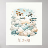 Vliegtuigen en Wolken Poster (Voorkant)