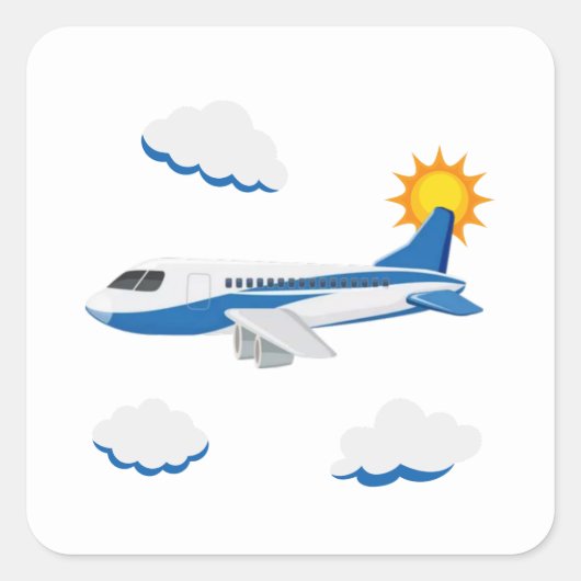 Vliegtuigen Feest Collectie! Vierkante Sticker (Voorkant)