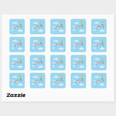 Vliegtuigen Feest Collectie! Vierkante Sticker (Vel)