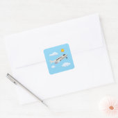 Vliegtuigen Feest Collectie! Vierkante Sticker (Envelop)