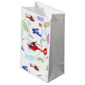 Vliegtuigen, helikopters en luchtballonnen klein cadeauzakje (Achterkant Gekanteld)