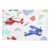 Vliegtuigen, helikopters en luchtballonnen kussensloop (Achterkant)