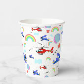 Vliegtuigen, helikopters en luchtballonnen  papieren bekers (Links)