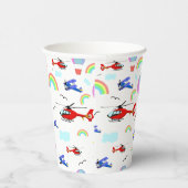 Vliegtuigen, helikopters en luchtballonnen  papieren bekers (Rechts)