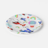 Vliegtuigen, helikopters en luchtballonnen papieren bordje (Gekanteld)