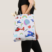 Vliegtuigen, helikopters en luchtballonnen tote bag (Dichtbij)