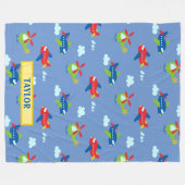 Vliegtuigen, helikopters en wolkenkrabbers Kunstwe Fleece Deken (Voorkant (Horizontaal))