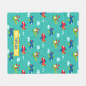 Vliegtuigen, helikopters en wolkenkrabbers Kunstwe Fleece Deken (Voorkant (Horizontaal))