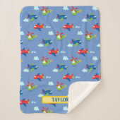 Vliegtuigen, helikopters en wolkenkrabbers Kunstwe Sherpa Deken (Voorkant)