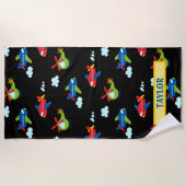 Vliegtuigen Helikopters en wolkenkrabbers Kunstwer Strandlaken (Voorkant)