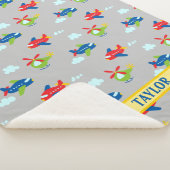 Vliegtuigen, helikopters en wolkenkrabbers Lt Grey Sherpa Deken (3/4)