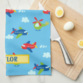 Vliegtuigen Helikopters wolkenkrabber Lt Sky Blauw Theedoek (Quarter Fold)