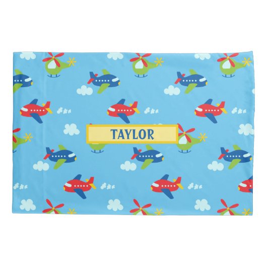 Vliegtuigen Helikopters wolkenkrabber, naam, Sky B Kussensloop (Achterkant)