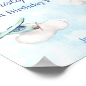 Vliegtuigen in Clouds Sky Birthday Party Welcome Poster (Hoek)